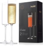 JoyJolt Claire 14oz Red Wine Glass Set. Large Wine Glasses Set of 2 Crystal Wine Glasses. Elegant Wide Rim Stemware - Modern Wine Glasses with Stem. Stemmed Wine Glasses for Unique Wine Glasses Gifts